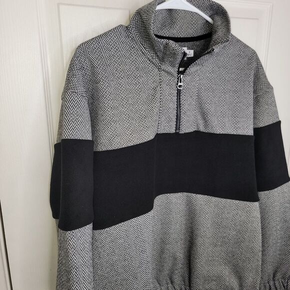 Topman Nwot Textured herringbone Quarter Zip Pullover jacket size Small - Picture 4 of 10